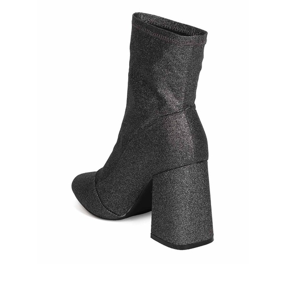 Cape Robbin Sam-2 Glitter Leatherette Block Heel Booties 9 metallic shimmer - Picture 7 of 11